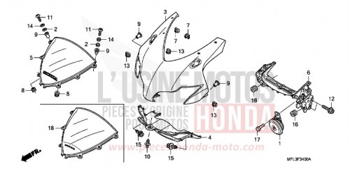 CARENA SUPERIORE (1) CBR1000RR8 di 2008